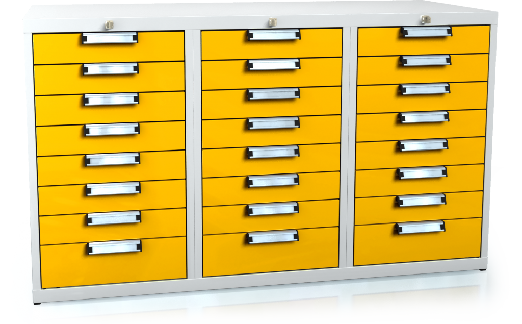 Universal cabinet for workbenches 840 x 1443 x 600 - 24x drawer